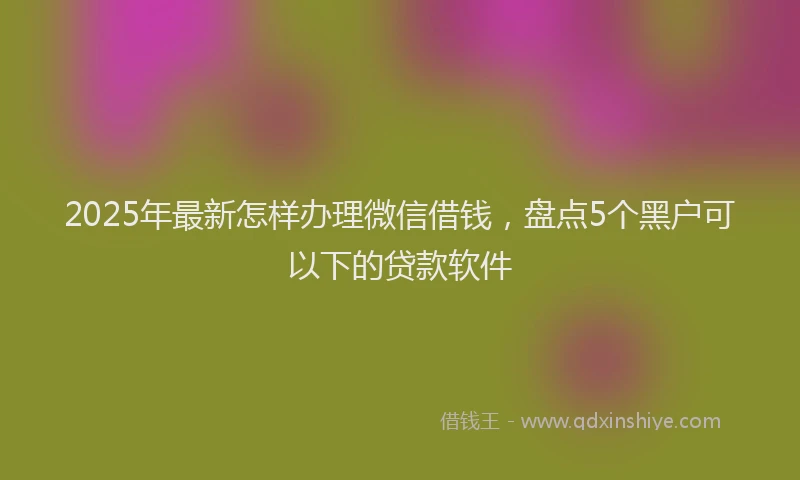 2025年最新怎样办理微信借钱，盘点5个黑户可以下的贷款软件