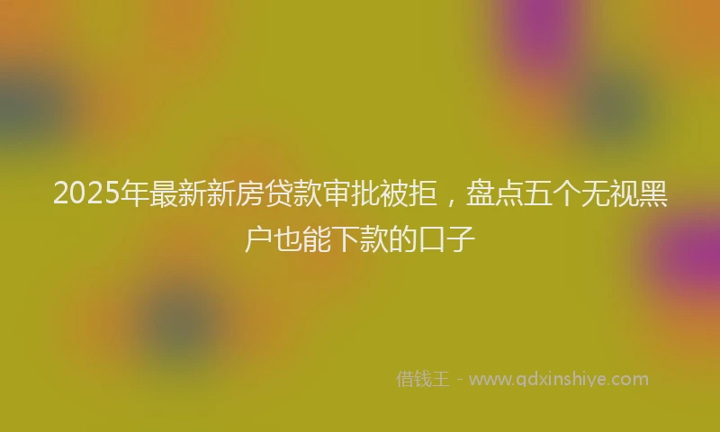 2025年最新新房贷款审批被拒，盘点五个无视黑户也能下款的口子