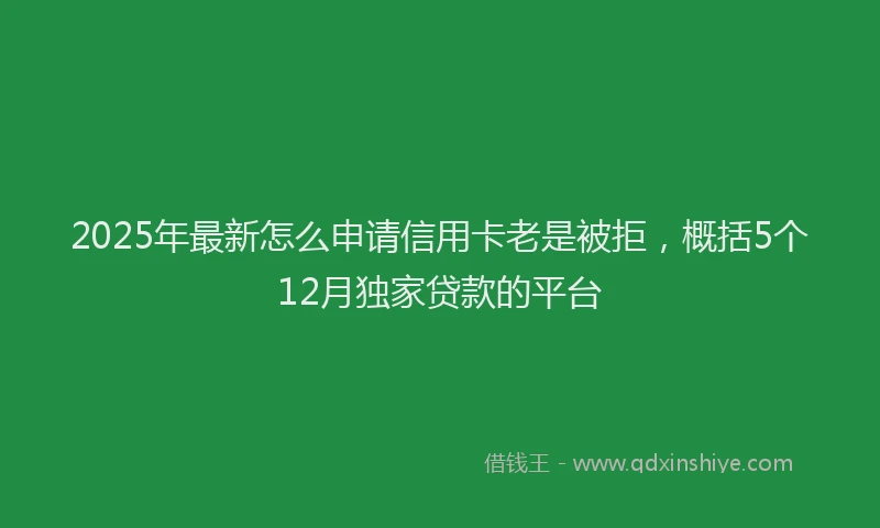2025年最新怎么申请信用卡老是被拒，概括5个12月独家贷款的平台