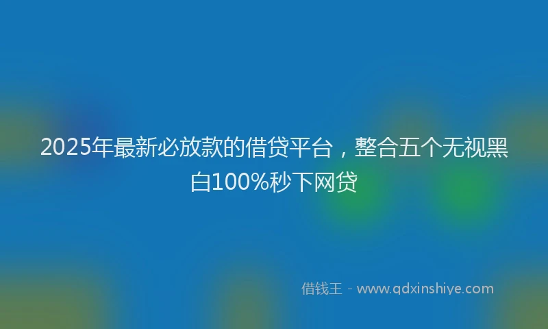 2025年最新必放款的借贷平台，整合五个无视黑白100%秒下网贷