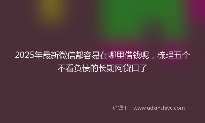 2025年最新微信都容易在哪里借钱呢，梳理五个不看负债的长期网贷口子