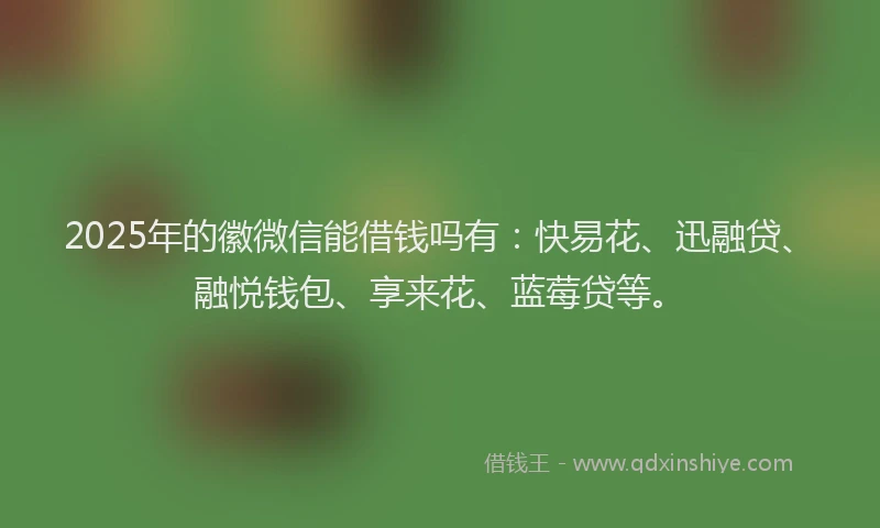 2025年的徽微信能借钱吗有：快易花、迅融贷、融悦钱包、享来花、蓝莓贷等。