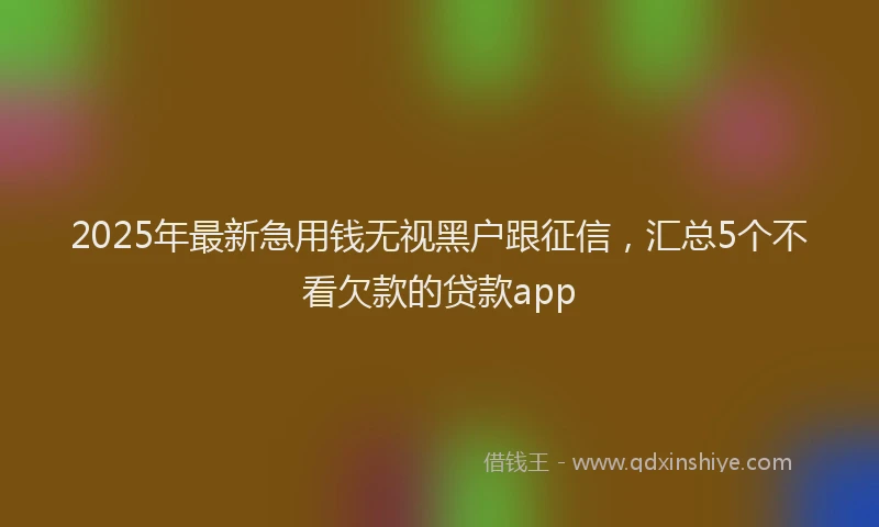 2025年最新急用钱无视黑户跟征信，汇总5个不看欠款的贷款app