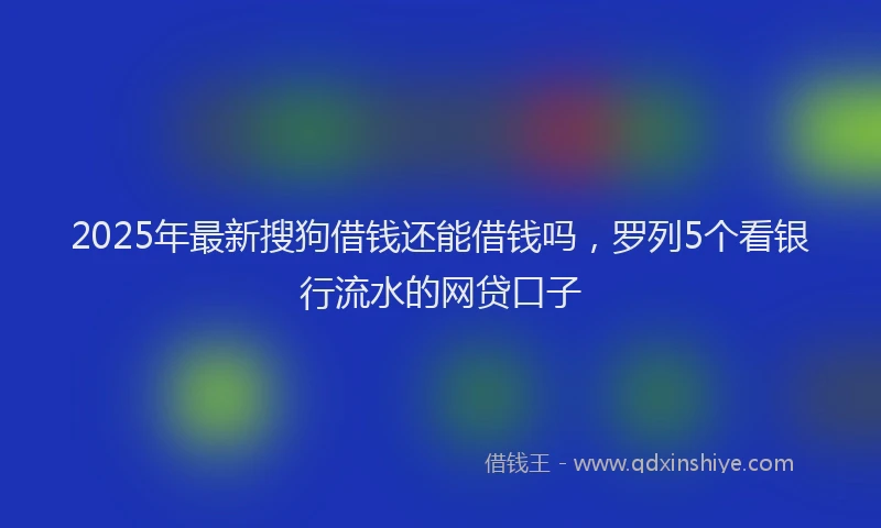 2025年最新搜狗借钱还能借钱吗，罗列5个看银行流水的网贷口子