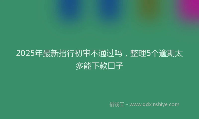 2025年最新招行初审不通过吗，整理5个逾期太多能下款口子