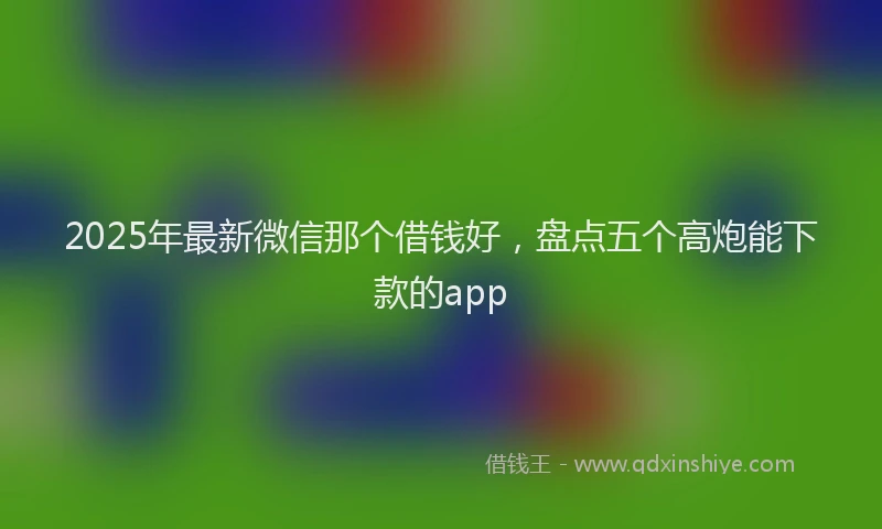 2025年最新微信那个借钱好，盘点五个高炮能下款的app