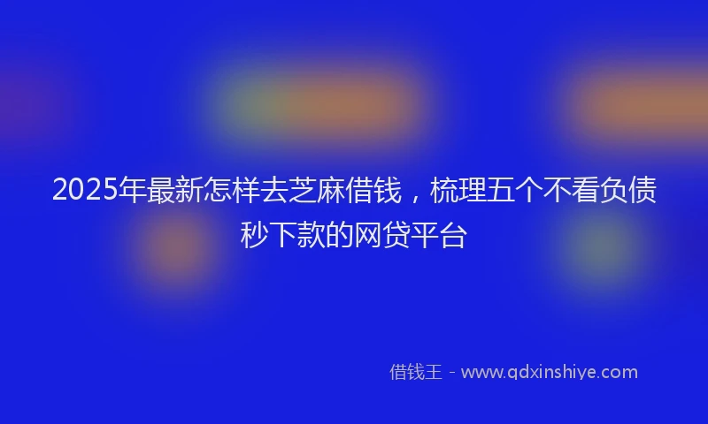 2025年最新怎样去芝麻借钱，梳理五个不看负债秒下款的网贷平台