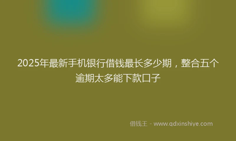 2025年最新手机银行借钱最长多少期，整合五个逾期太多能下款口子
