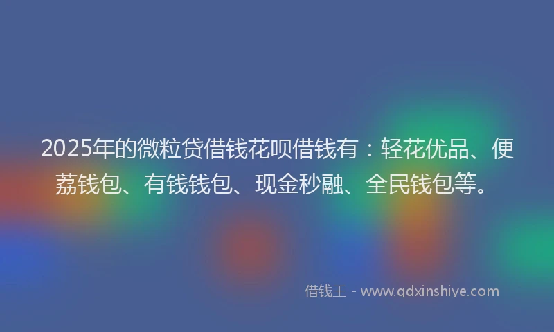 2025年的微粒贷借钱花呗借钱有：轻花优品、便荔钱包、有钱钱包、现金秒融、全民钱包等。