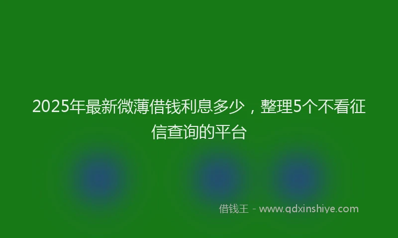 2025年最新微薄借钱利息多少，整理5个不看征信查询的平台