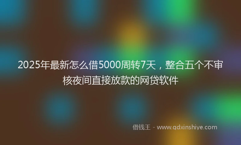 2025年最新怎么借5000周转7天，整合五个不审核夜间直接放款的网贷软件
