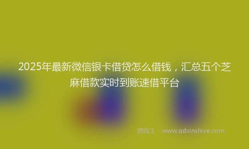 2025年最新微信银卡借贷怎么借钱，汇总五个芝麻借款实时到账速借平台