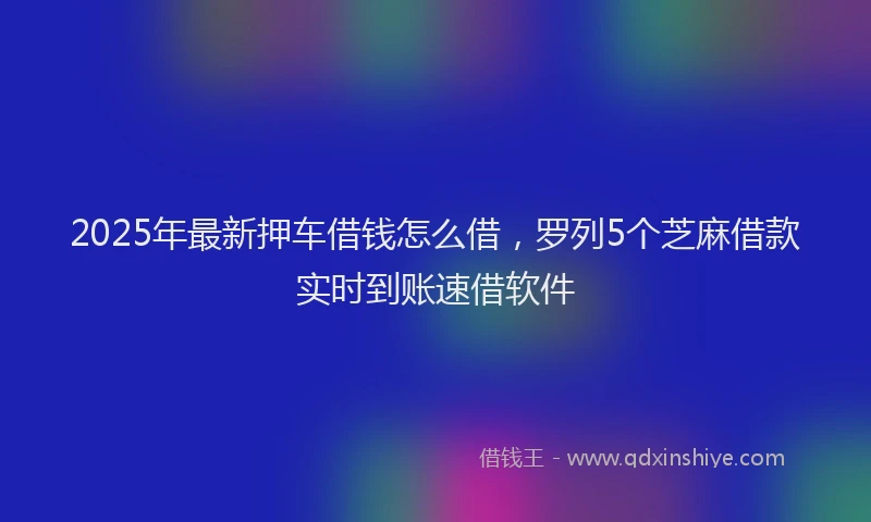 2025年最新押车借钱怎么借，罗列5个芝麻借款实时到账速借软件