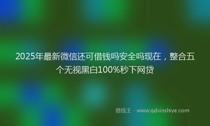 2025年最新微信还可借钱吗安全吗现在，整合五个无视黑白100%秒下网贷
