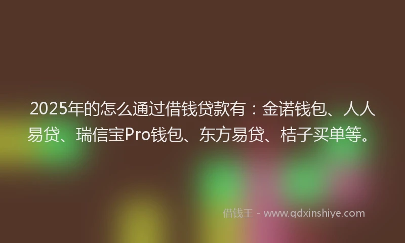 2025年的怎么通过借钱贷款有：金诺钱包、人人易贷、瑞信宝Pro钱包、东方易贷、桔子买单等。