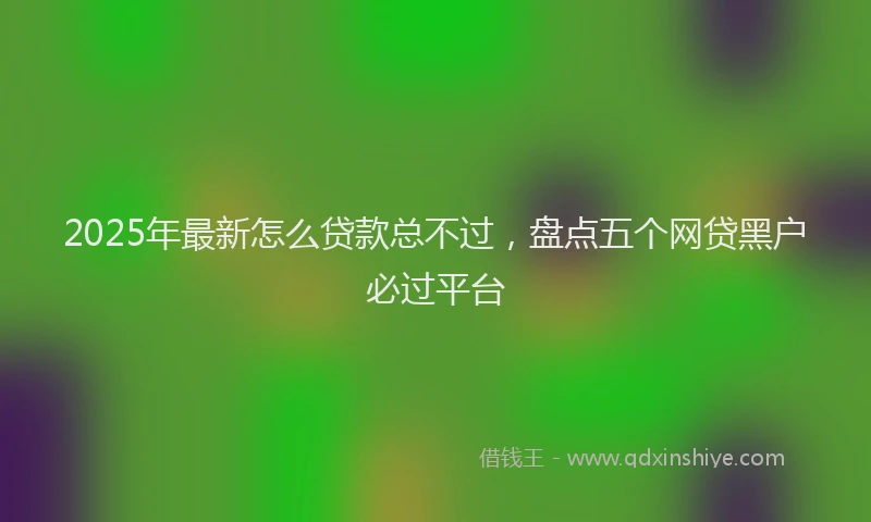 2025年最新怎么贷款总不过，盘点五个网贷黑户必过平台