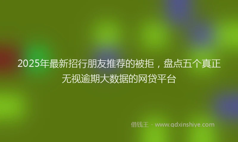 2025年最新招行朋友推荐的被拒，盘点五个真正无视逾期大数据的网贷平台