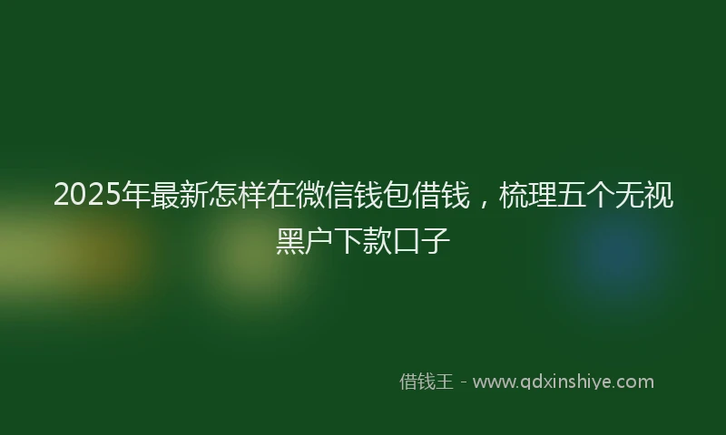 2025年最新怎样在微信钱包借钱，梳理五个无视黑户下款口子