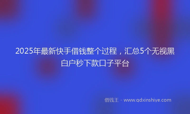 2025年最新快手借钱整个过程，汇总5个无视黑白户秒下款口子平台