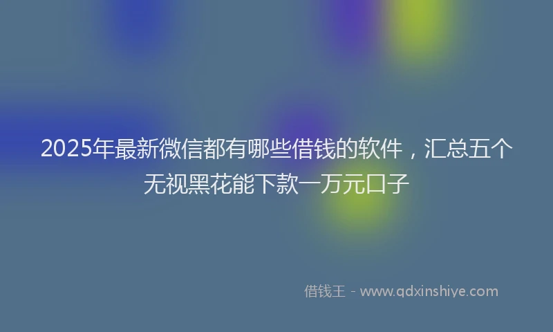 2025年最新微信都有哪些借钱的软件，汇总五个无视黑花能下款一万元口子