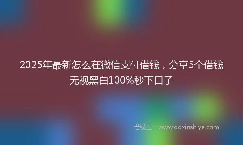 2025年最新怎么在微信支付借钱，分享5个借钱无视黑白100%秒下口子