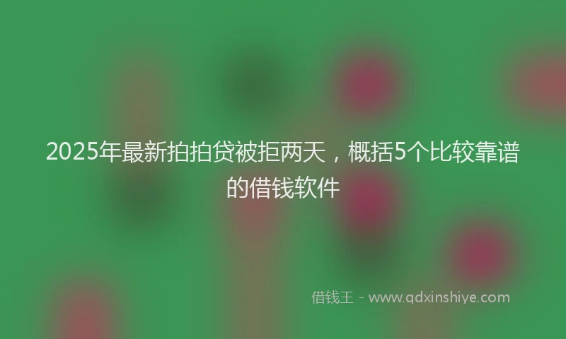 2025年最新拍拍贷被拒两天，概括5个比较靠谱的借钱软件