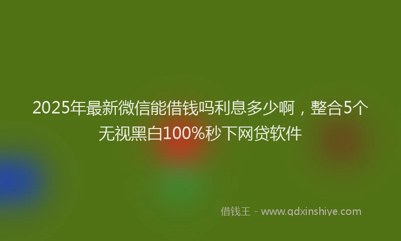 2025年最新微信能借钱吗利息多少啊，整合5个无视黑白100%秒下网贷软件