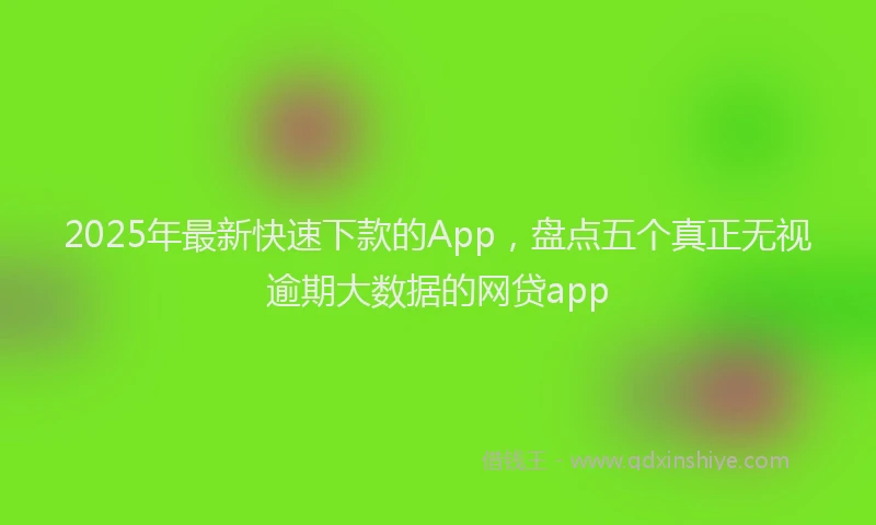 2025年最新快速下款的App，盘点五个真正无视逾期大数据的网贷app