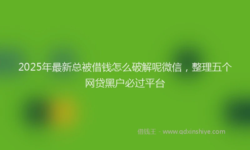 2025年最新总被借钱怎么破解呢微信，整理五个网贷黑户必过平台