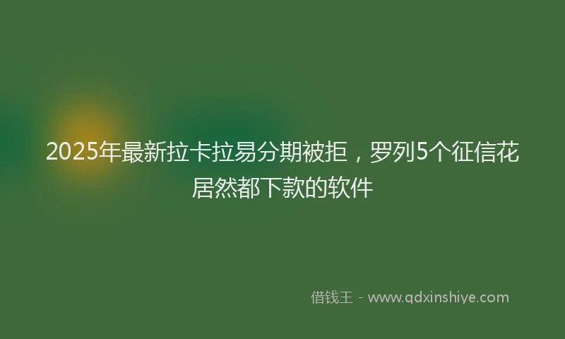 2025年最新拉卡拉易分期被拒，罗列5个征信花居然都下款的软件
