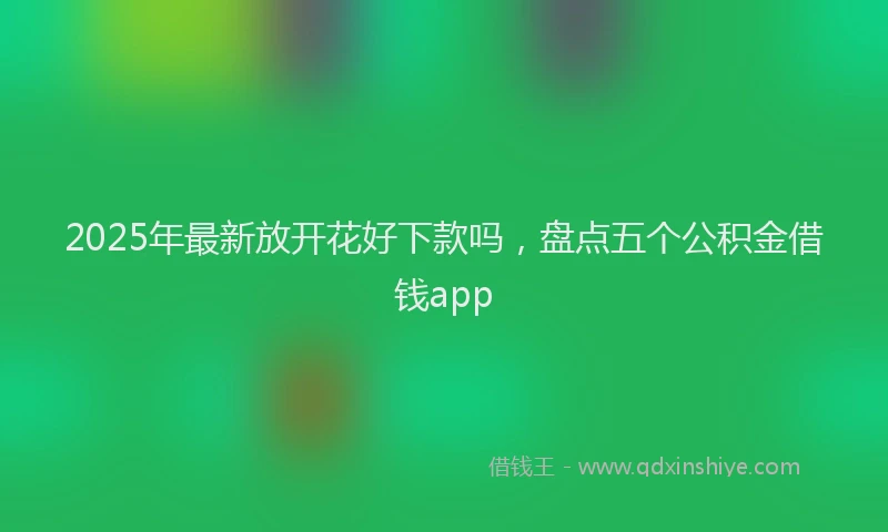 2025年最新放开花好下款吗，盘点五个公积金借钱app