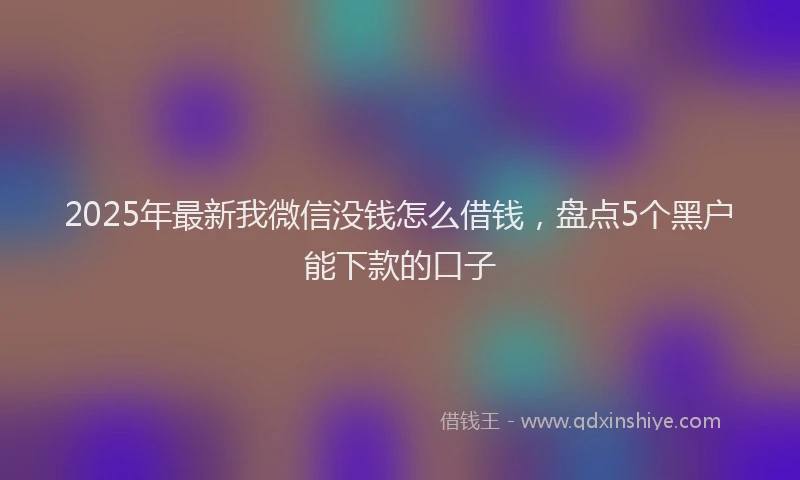 2025年最新我微信没钱怎么借钱，盘点5个黑户能下款的口子