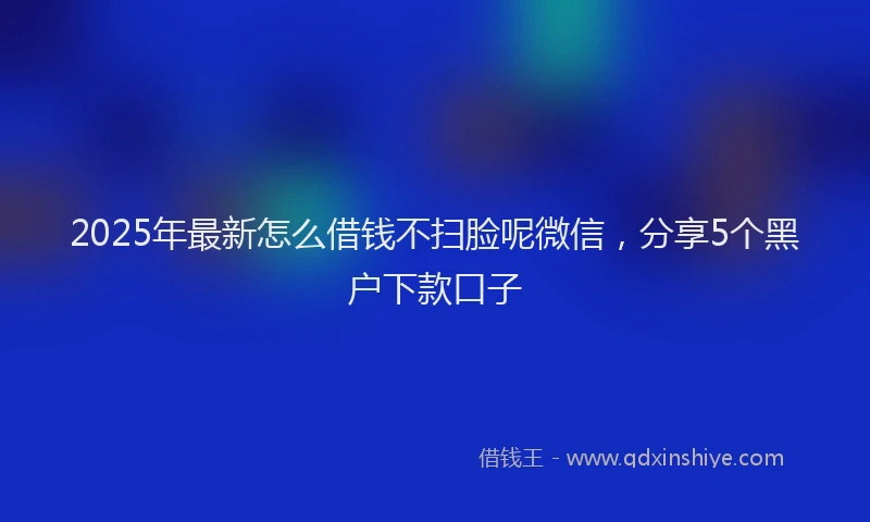 2025年最新怎么借钱不扫脸呢微信，分享5个黑户下款口子