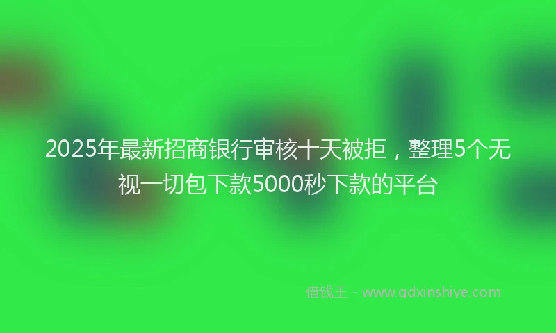 2025年最新招商银行审核十天被拒，整理5个无视一切包下款5000秒下款的平台