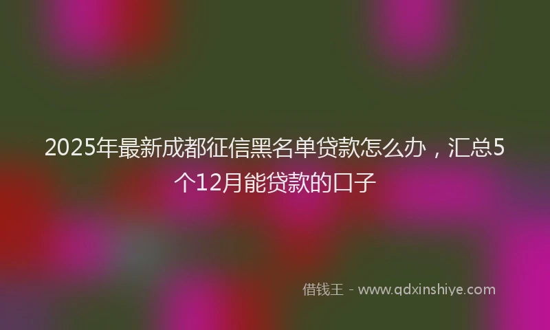 2025年最新成都征信黑名单贷款怎么办，汇总5个12月能贷款的口子