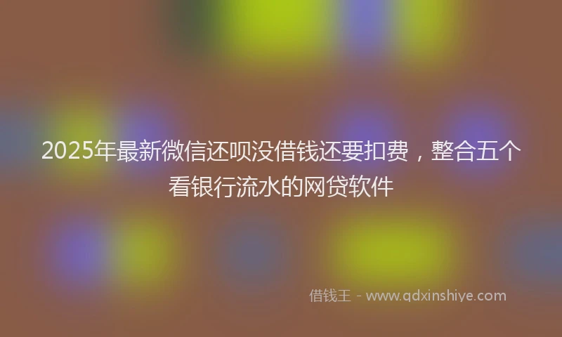2025年最新微信还呗没借钱还要扣费，整合五个看银行流水的网贷软件