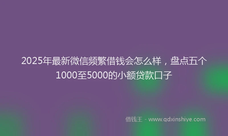 2025年最新微信频繁借钱会怎么样，盘点五个1000至5000的小额贷款口子