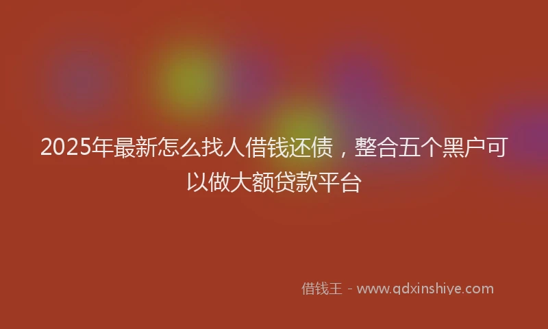 2025年最新怎么找人借钱还债，整合五个黑户可以做大额贷款平台