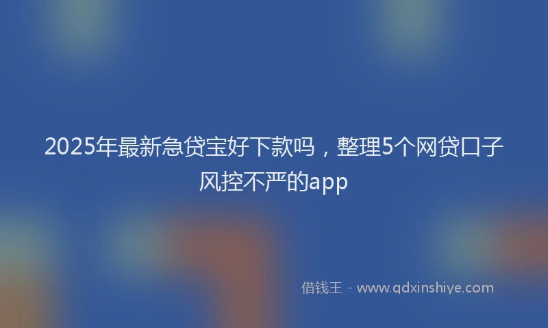 2025年最新急贷宝好下款吗，整理5个网贷口子风控不严的app