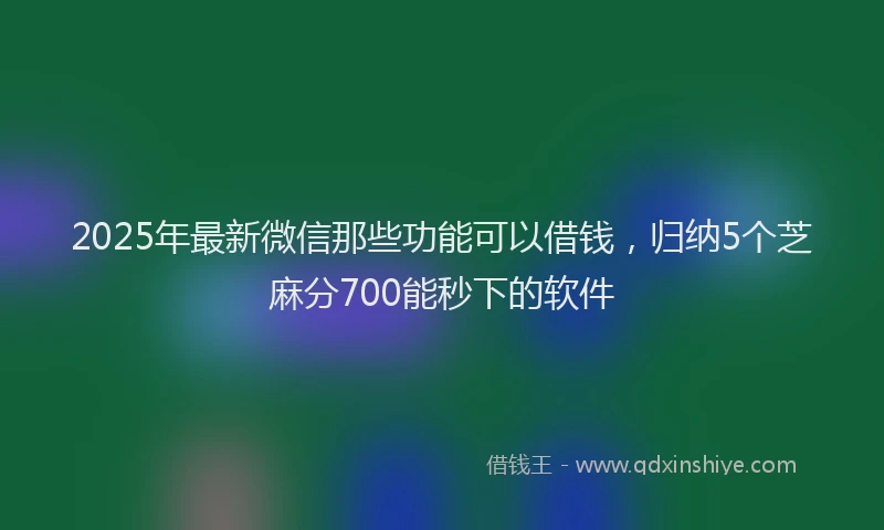 2025年最新微信那些功能可以借钱，归纳5个芝麻分700能秒下的软件