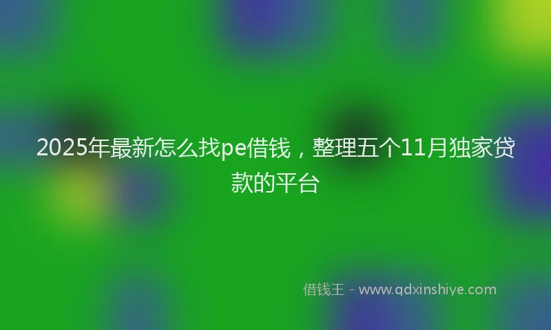 2025年最新怎么找pe借钱，整理五个11月独家贷款的平台
