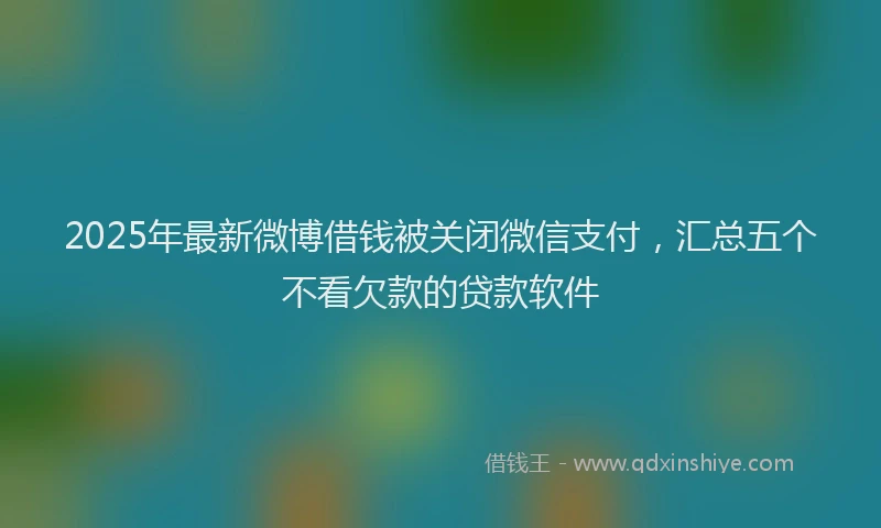 2025年最新微博借钱被关闭微信支付，汇总五个不看欠款的贷款软件