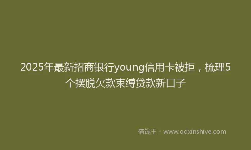 2025年最新招商银行young信用卡被拒，梳理5个摆脱欠款束缚贷款新口子