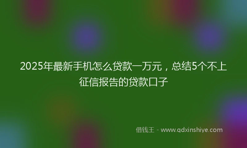 2025年最新手机怎么贷款一万元，总结5个不上征信报告的贷款口子