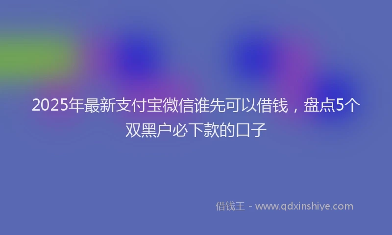 2025年最新支付宝微信谁先可以借钱，盘点5个双黑户必下款的口子