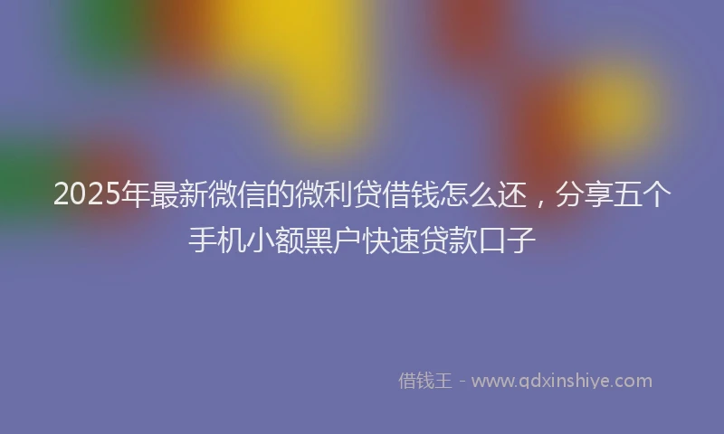 2025年最新微信的微利贷借钱怎么还，分享五个手机小额黑户快速贷款口子