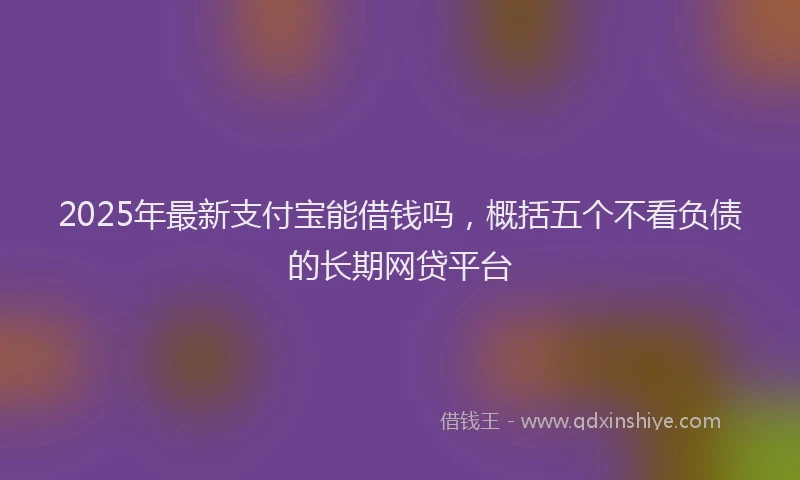 2025年最新支付宝能借钱吗，概括五个不看负债的长期网贷平台