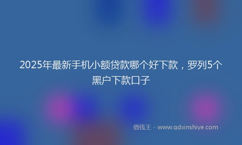 2025年最新手机小额贷款哪个好下款，罗列5个黑户下款口子