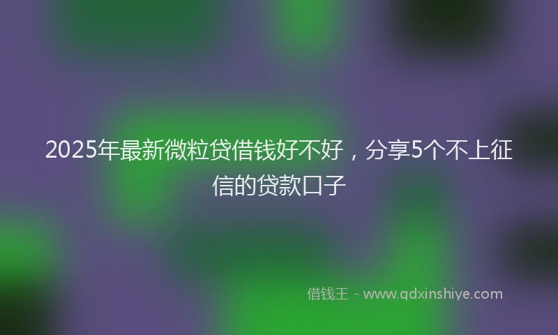2025年最新微粒贷借钱好不好，分享5个不上征信的贷款口子