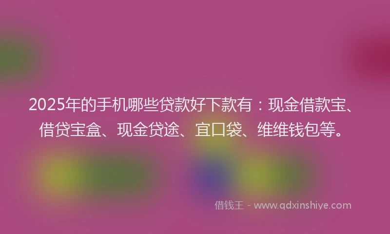 2025年的手机哪些贷款好下款有：现金借款宝、借贷宝盒、现金贷途、宜口袋、维维钱包等。